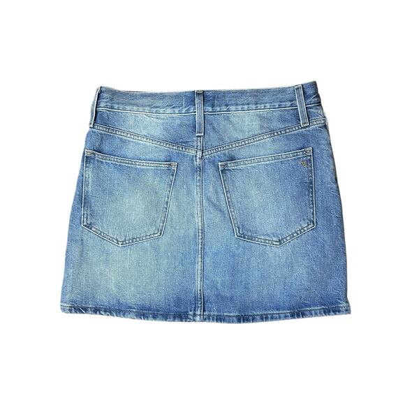 Madewell Women’s Rigid Denim Straight Distressed Mini Skirt Size 28”/6 NWT - Picture 6 of 7